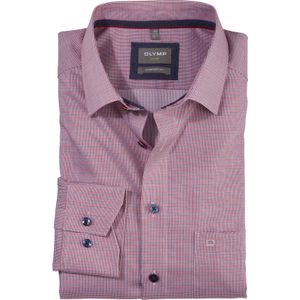 OLYMP Luxor comfort fit overhemd, popeline, rood dessin