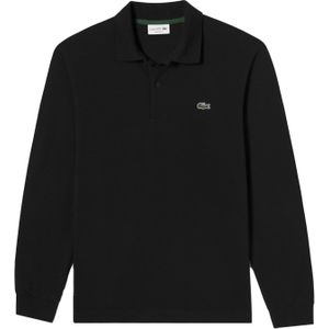 Lacoste Sport Polo Regular Fit stretch, heren poloshirt lange mouwen, zwart