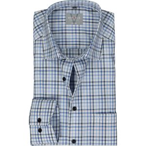 MARVELIS comfort fit overhemd, popeline, donkerblauw geruit