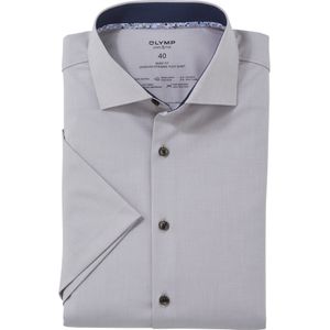 OLYMP 24/7 Level 5 body fit overhemd, korte mouw, Dynamic Flex, taupe