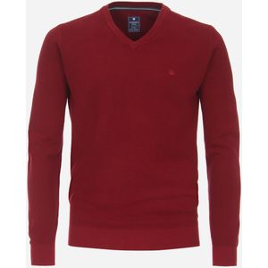 Redmond heren trui katoen, V-hals, rood (middeldik) -  Maat: XL