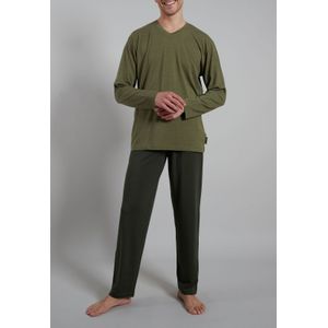 Ceceba heren pyjama V-hals, middengroen