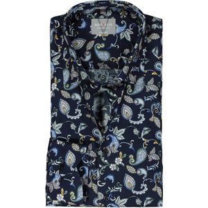 MARVELIS comfort fit overhemd, popeline, donkerblauw dessin