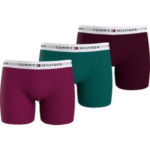 Tommy Hilfiger boxer brief (3-pack), heren boxers extra lang, groen, bordeaux, magenta -  Maat: XXL