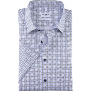 OLYMP Tendenz modern fit overhemd, korte mouw, popeline, lindegroen dessin