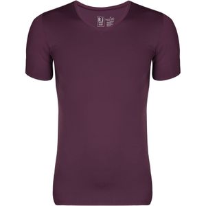 RJ Bodywear Pure Color T-shirt V-hals, aubergine microfiber -  Maat: XL