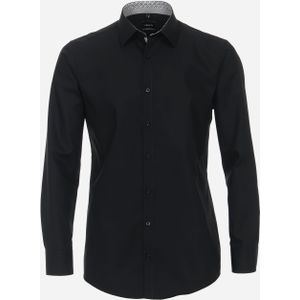 VENTI modern fit overhemd, mouwlengte 72 cm, popeline, zwart 48
