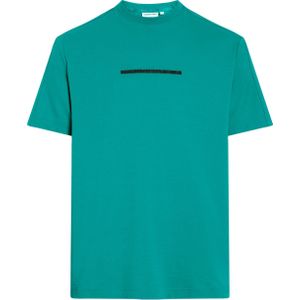 Calvin Klein Color Embossed Logo T-shirt, heren T-shirt korte mouw O-hals, groen -  Maat: M