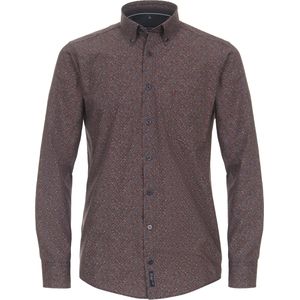 CASA MODA Sport casual fit overhemd, popeline, rood dessin