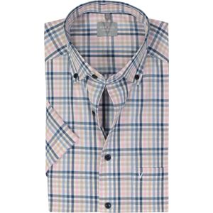 MARVELIS comfort fit overhemd, korte mouw, popeline, roze geruit