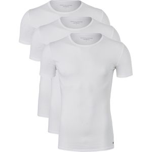 Tommy Hilfiger Cotton stretch T-shirts (3-pack), heren T-shirts O-hals, wit -  Maat: XL