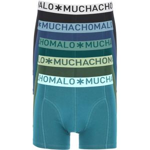 Muchachomalo heren boxershorts (5-pack), heren boxers normale lengte, light cotton solid, zwart, blauw, petrol, donkergroen en groen -  Maat: 3XL