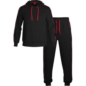 HUGO Long Set, heren lounge set, zwart