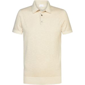 Profuomo slim fit heren polo, off white -  Maat: S