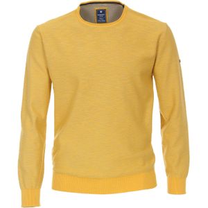 Redmond heren trui katoen, O-hals, geel (middeldik) -  Maat: XL