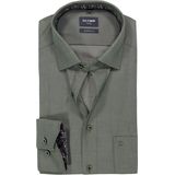 OLYMP Luxor modern fit overhemd, structuur, grijsgroen