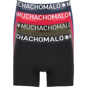 Muchachomalo Light Cotton boxershorts (4-pack), heren boxers normale lengte, blauw, groen, rood en zwart -  Maat: L