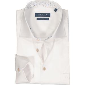 Ledub modern fit overhemd, twill, wit