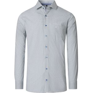 CASA MODA modern fit overhemd, popeline, groen met blauw en wit dessin