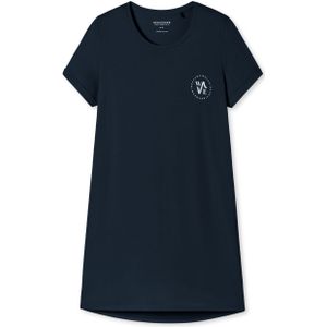 SCHIESSER - Essential Nightwear - Slaapshirt - Donkerblauw - Korte Mouwen