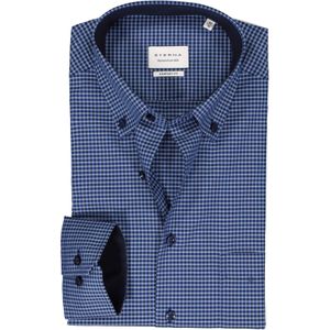 ETERNA comfort fit overhemd, popeline, blauw geruit (contrast) 44