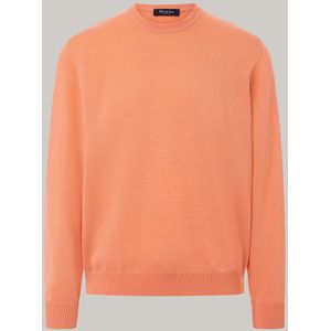 MAERZ Classic Fit heren trui met O-hals wol, abrikoos oranje