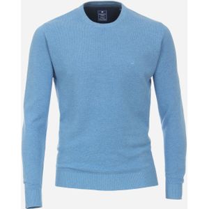 Redmond heren trui katoen, O-hals, blauw (middeldik) -  Maat: XL