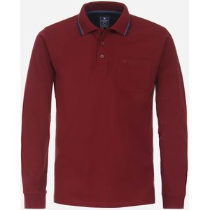 Redmond heren sweatshirt sweatstof, polo kraag, rood dessin (middeldik)
