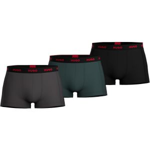 HUGO trunks (3-pack), heren boxers kort, donkergroen -  Maat: S