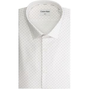 Calvin Klein slim fit overhemd, Micro Dot Print Slim Shirt, wit dessin 39
