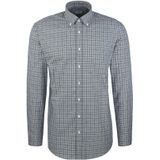 Seidensticker regular fit overhemd, popeline, blauw geruit