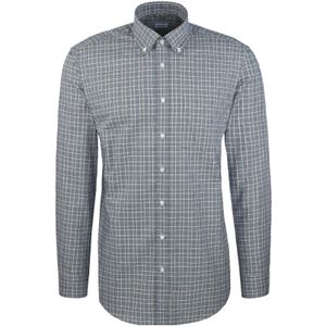 Seidensticker regular fit overhemd, popeline, blauw geruit