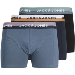 JACK & JONES Jwheric trunks (3-pack), heren boxers normale lengte, zwart en, blauw -  Maat: M