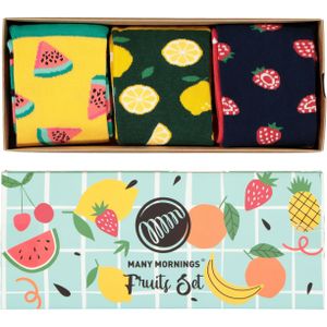 Many Mornings - Fruits Set - Unisex Huissokken - 3-pack