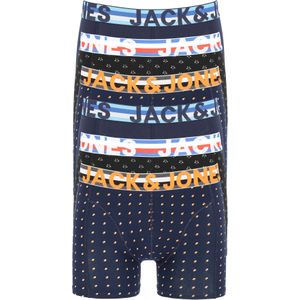 JACK & JONES boxers Jachenrik trunks (6-pack), blauw uni en dessin -  Maat: M