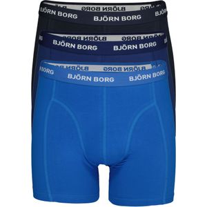 Bjorn Borg boxershorts Essential (3-pack), heren boxers normale lengte, drie tinten blauw -  Maat: XXL