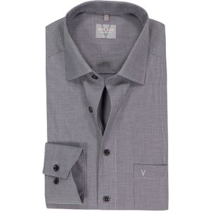 MARVELIS - Comfort Fit - Overhemd - Zwart met Wit - Strijkvrij - Boordmaat 44