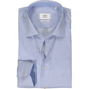 ETERNA comfort fit overhemd, twill, middenblauw gestreept (contrast) 48