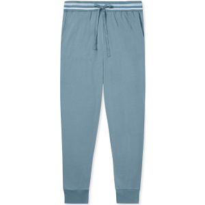 SCHIESSER Mix+Relax loungebroek lang, dames loungebroek lang manchet van organisch katoen blauw-grijs