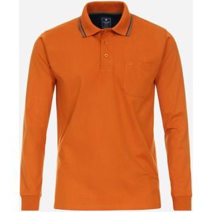 Redmond heren sweatshirt sweatstof, polo kraag, terracotta dessin (middeldik)