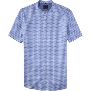 OLYMP Casual modern fit overhemd, korte mouw, popeline, bleu dessin 37/38