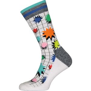 Happy Socks Explosion Crew Sock, explosief wit met kleur