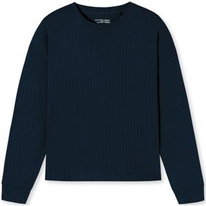 SCHIESSER Mix+Relax T-shirt, dames shirt lange mouw interlock biologisch katoen nachtblauw