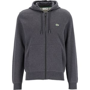 Lacoste heren hoodie sweatsvest, met rits, antraciet grijs
