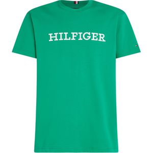 Tommy Hilfiger Monotype Embro Archive Tee, heren T-shirt korte mouw O-hals, groen -  Maat: L