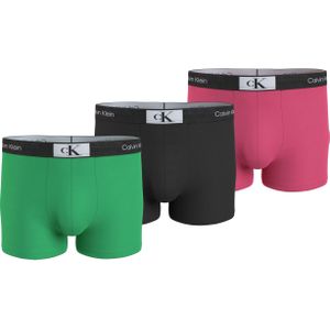 Calvin Klein heren boxers normale lengte (3-pack), groen, zwart en roze -  Maat: S