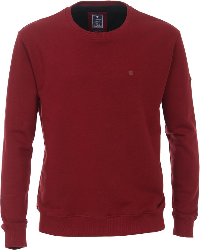 Redmond heren sweatshirt katoenmengsel, O-hals, rood (middeldik)