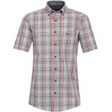 CASA MODA - Sport Comfort Fit Overhemd - Rood Geruit - Korte Mouw