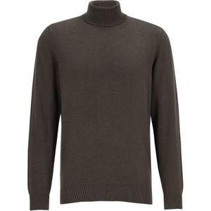 Michaelis - Slim Fit Coltrui - Bruin - Katoenmengsel