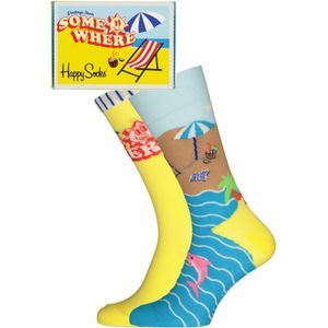 Happy Socks Wish You Were Here Socks Gift Set (2-pack), unisex sokken in cadeauverpakking - Unisex - Maat: 41-46